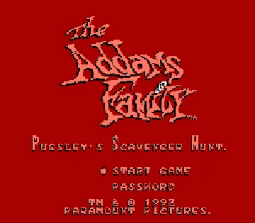 Addams Family, The - Pugsley's Scavenger Hunt (USA) screen shot title